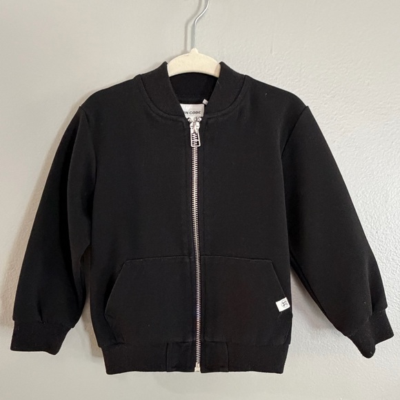 Sovereign Code Other - Sovereign Code Black Bomber-Style Zip-Up Sweatshirt Toddler 24M